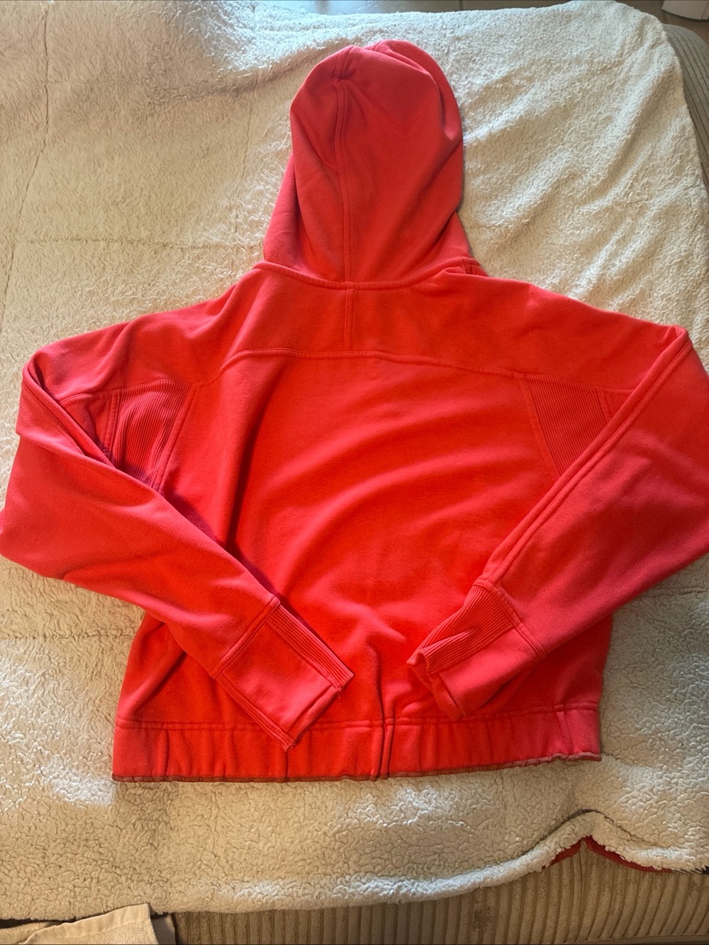 ATHLETA ~ Oversized XS ~ Passionfruit ASCEND WARM UP 1/4 Zip Hoodie Sweatshirt - Picture 9 of 9